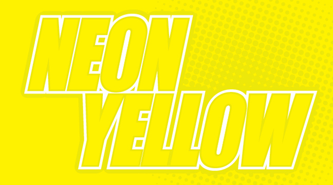 An abstract pattern with the words Neon Pink on a bright neon pink background.